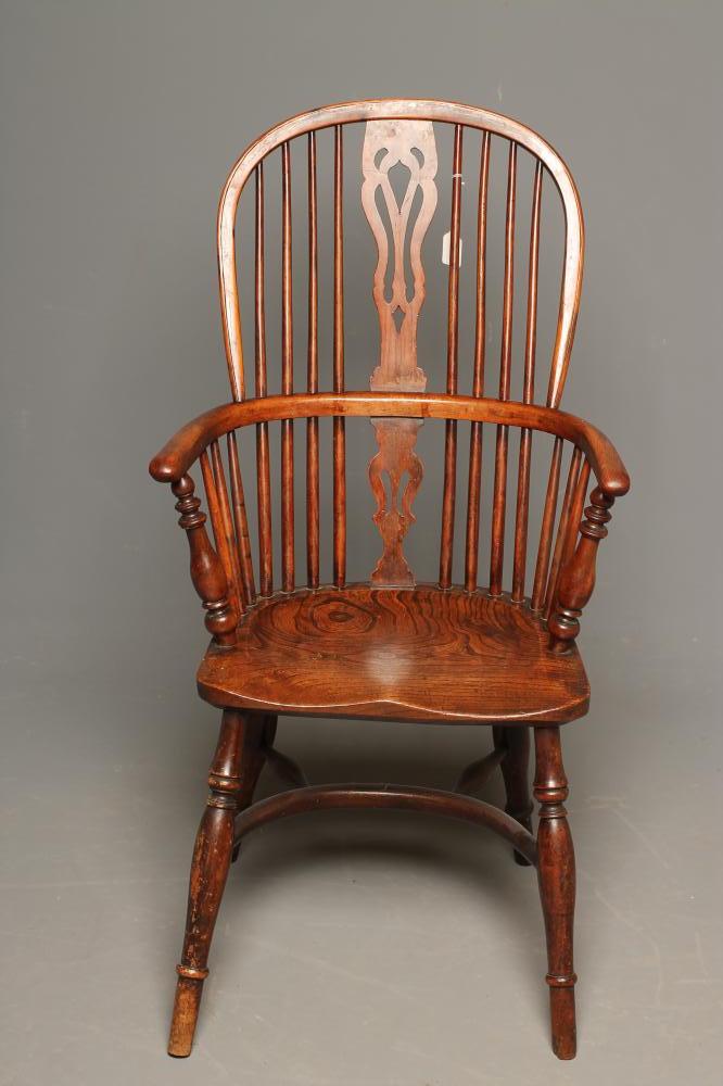 A WINDSOR ARMCHAIR in yew and elm Image
