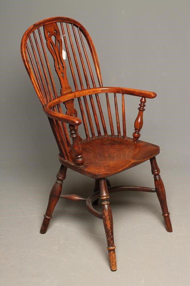 A WINDSOR ARMCHAIR in yew and elm Image