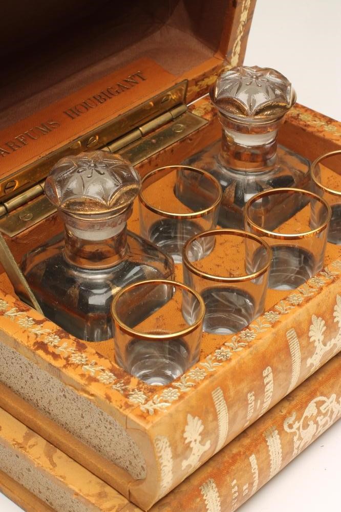 "PARFUMES HOUBIGANT" - a novelty casket modelled as a stack of four leather bound books Image