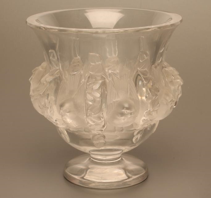 A LALIQUE CLEAR AND FROSTED GLASS VASE of baluster form on a low foot Image