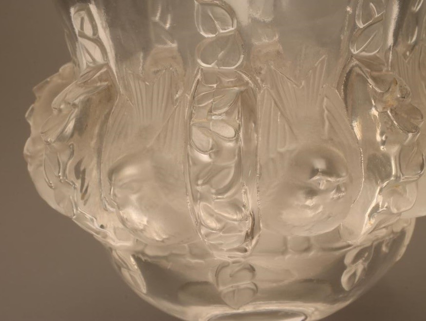 A LALIQUE CLEAR AND FROSTED GLASS VASE of baluster form on a low foot Image