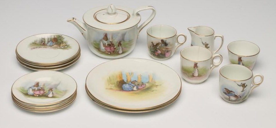 A GRIMWADES CHINA BEATRIX POTTER "PETER RABBIT" PART NURSERY TEA SET Image