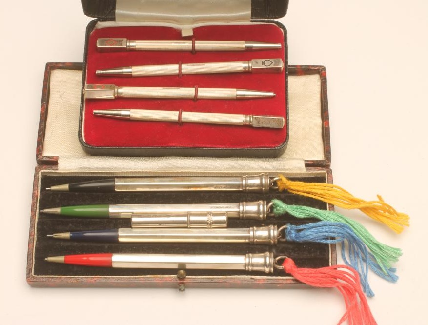 TWO SETS OF SILVER BRIDGE PENCILS Image