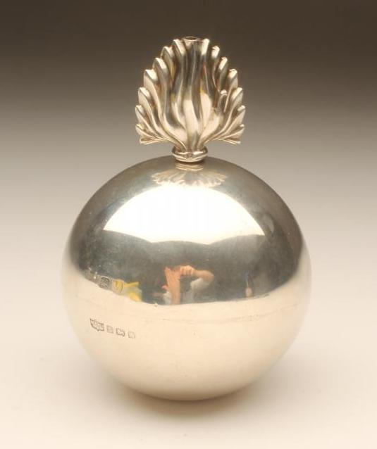OF MILITARY INTEREST - A Fusiliers silver "grenade" table lighter Image