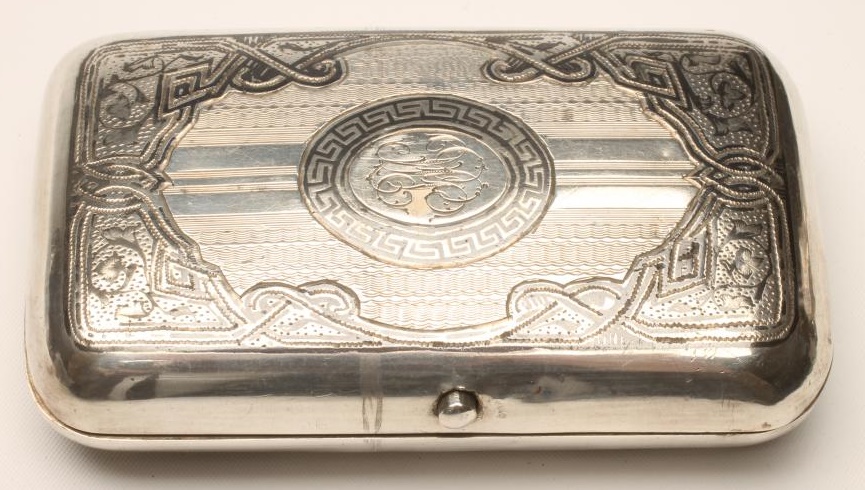 A RUSSIAN SILVER CIGAR CASE Image