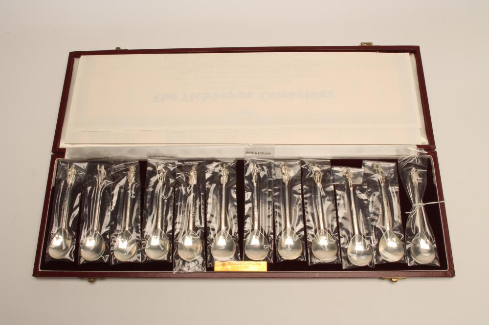 A SET OF TWELVE SILVER SPOONS - "THE TICHBORNE CELEBRITIES" Image