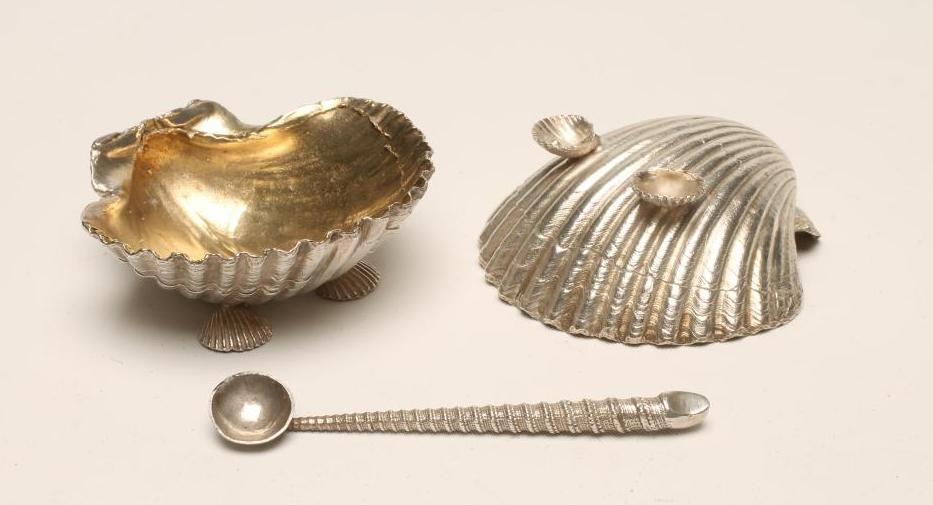 A PAIR OF SILVER SALTS Image