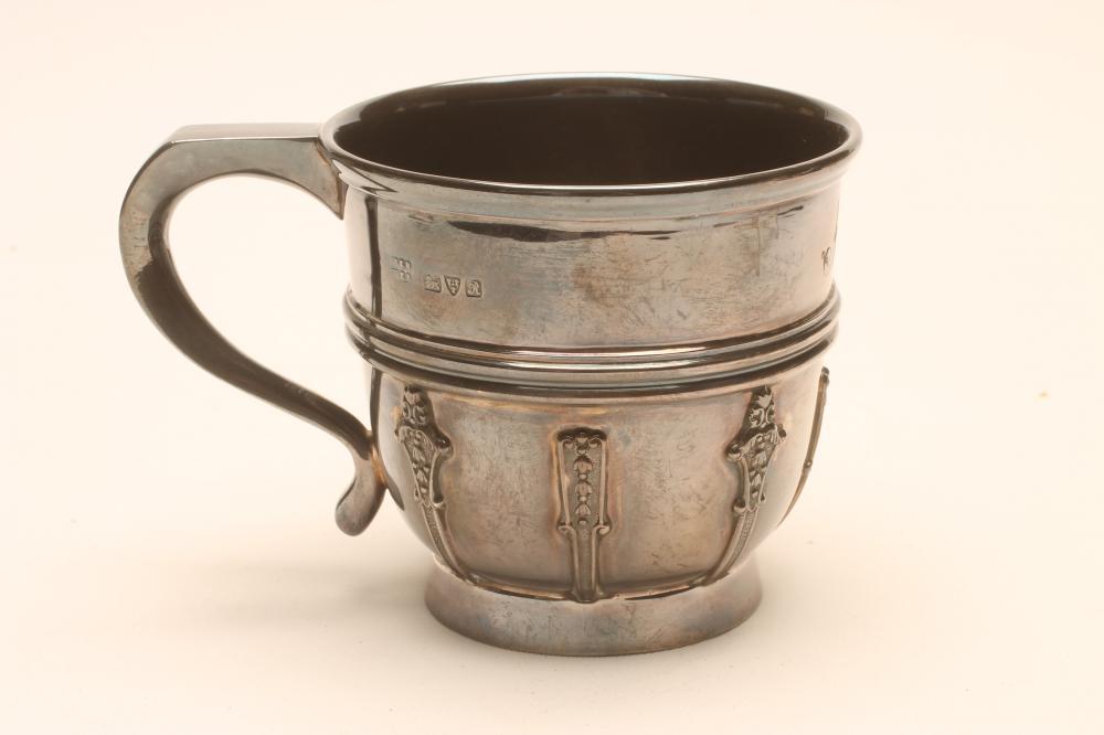 AN ARTS AND CRAFTS SILVER CHRISTENING CUP Image