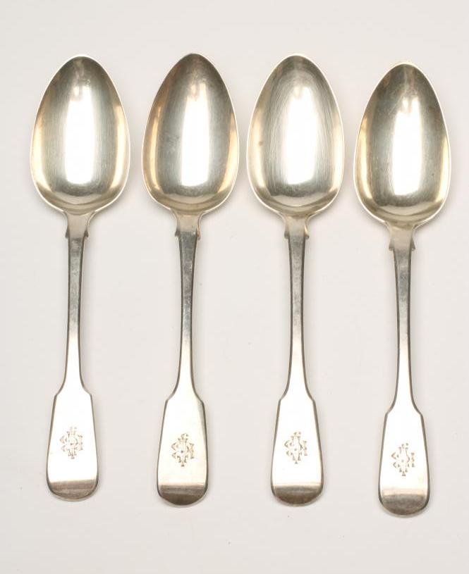 *TWO PAIRS OF GEORGE III SILVER TABLESPOONS Image