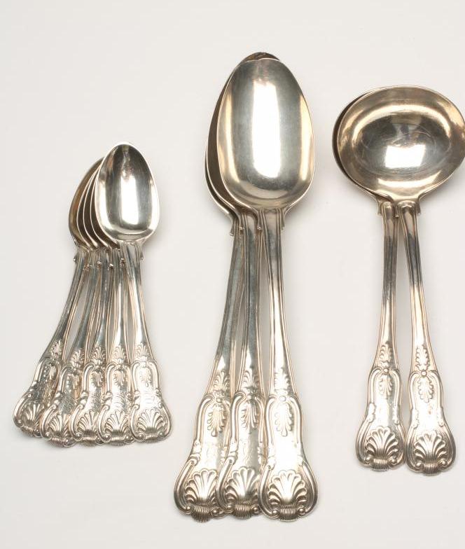 *A PAIR OF VICTORIAN SILVER SAUCE LADLES Image