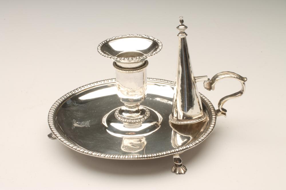 A GEORGE III SILVER CHAMBERSTICK Image