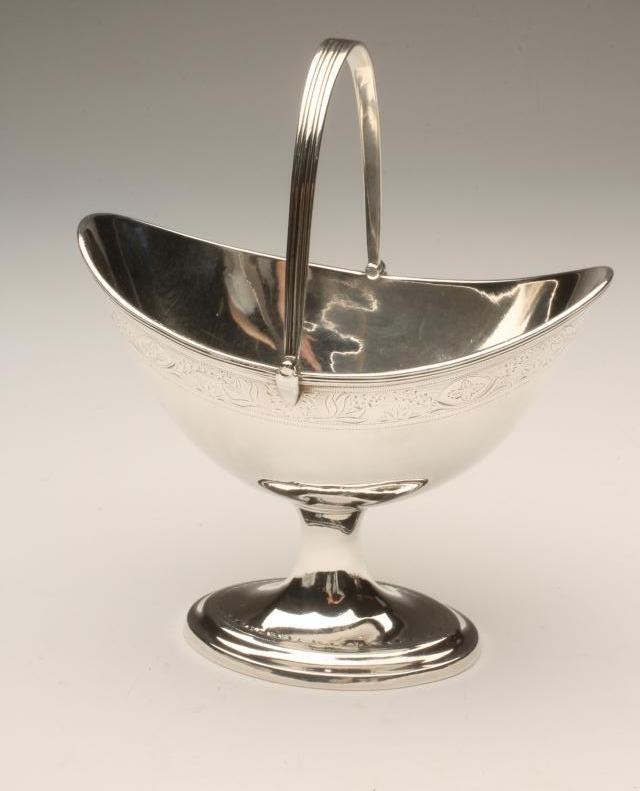 A LATE GEORGE III IRISH SILVER SUGAR BASKET Image