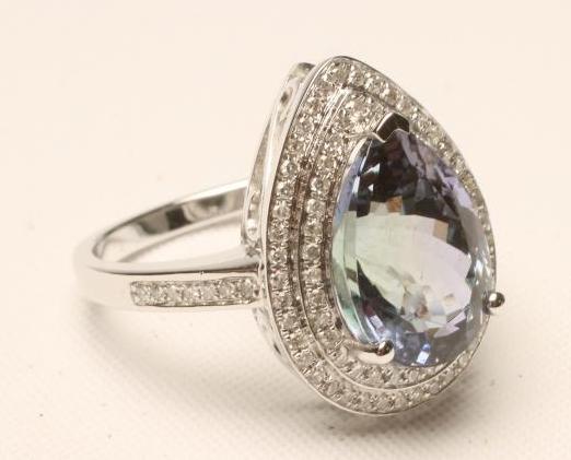 A TANZANITE AND DIAMOND DRESS RING Image