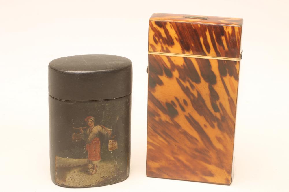 A RUSSIAN BLACK LACQUER CIGAR CASE Image