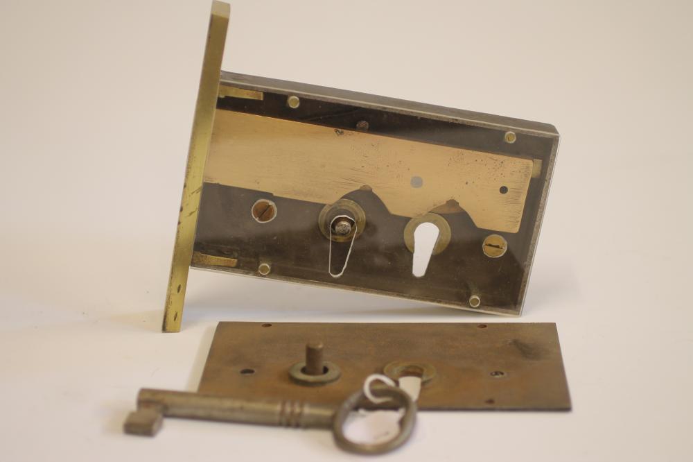 A JOSEPH KAYE BRASS ASYLUM LOCK Image