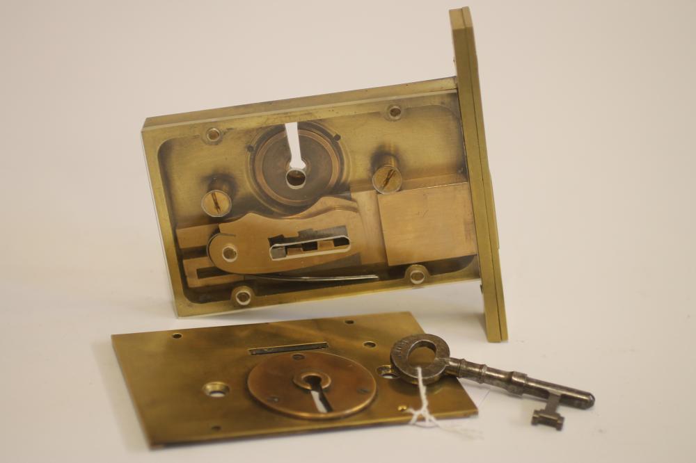 A JAMES GIBBONS BRASS ASYLUM LOCK Image