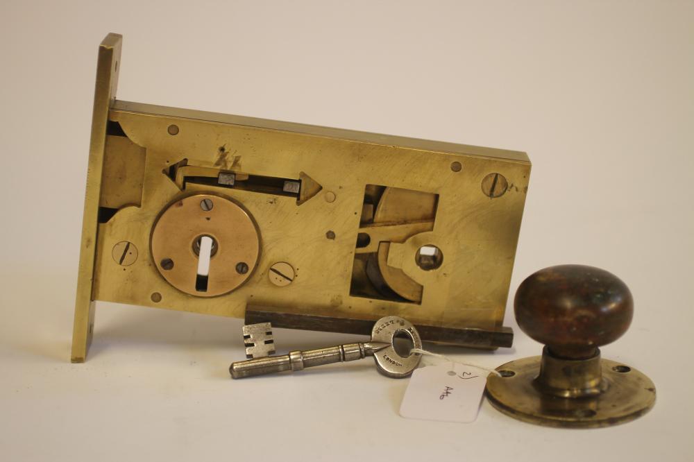 A JOSEPH KAYE BRASS ASYLUM LOCK Image