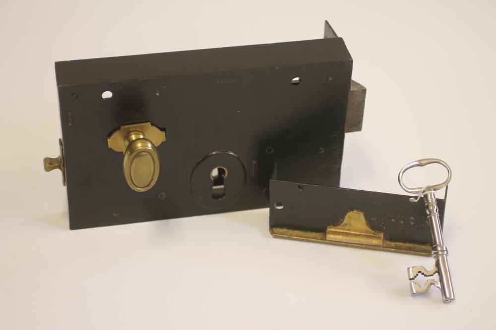 A CAST IRON AND BRASS CONVENT LOCK Image