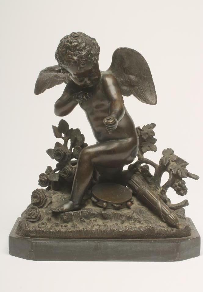 A BRONZE FIGURE OF CUPID Image
