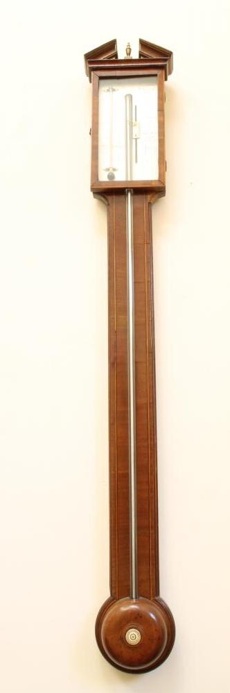 A MAHOGANY CASED STICK BAROMETER Image
