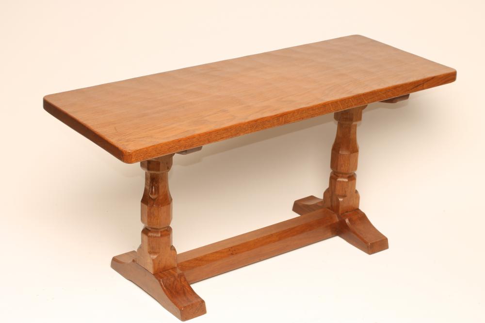 AN ADZED OAK COFFEE TABLE by Robert Thompson Image