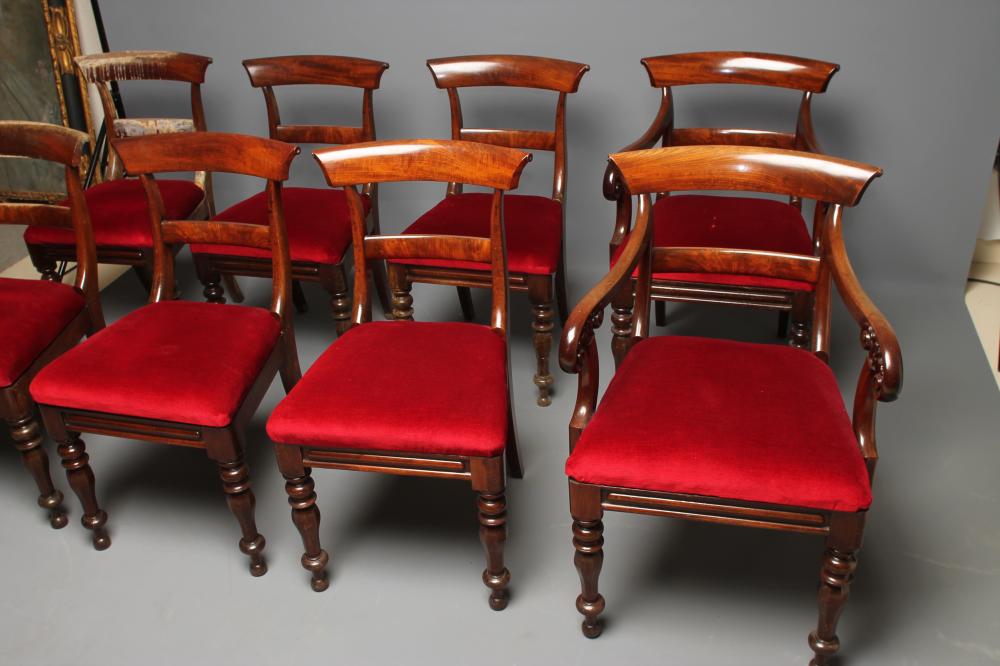 A SET OF EIGHT WILLIAM IV MAHOGANY DINING CHAIRS including two elbow chairs Image