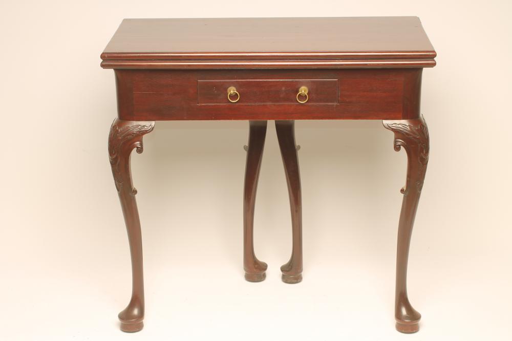A GEORGE II FOLDING TEA TABLE of oblong form Image