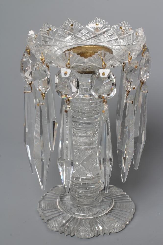 A PAIR OF REGENCY SMALL TABLE LUSTRES Image