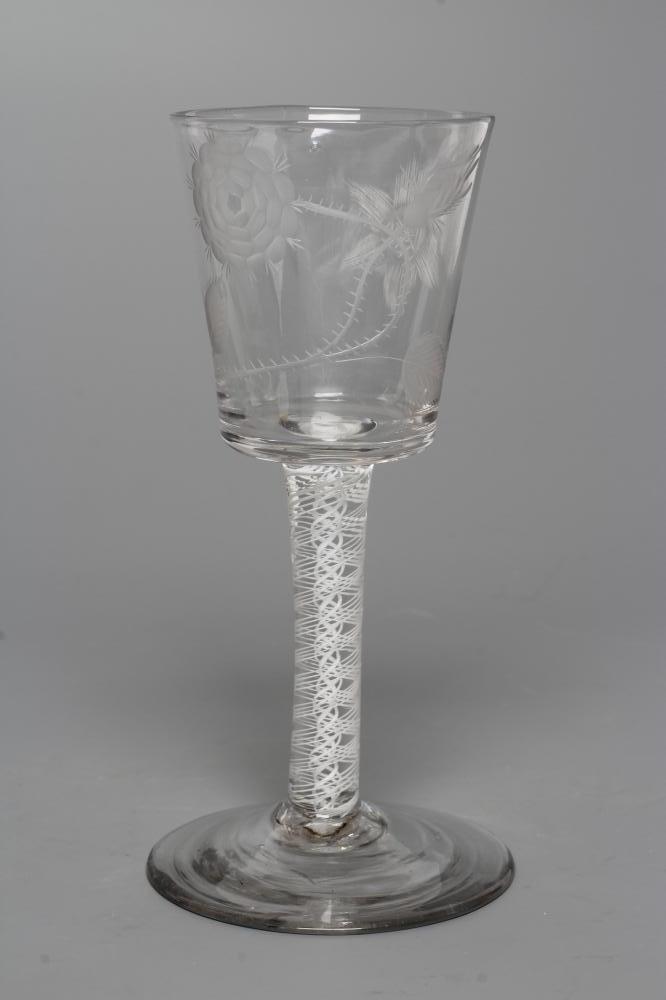 A JACOBITE WINE GLASS Image
