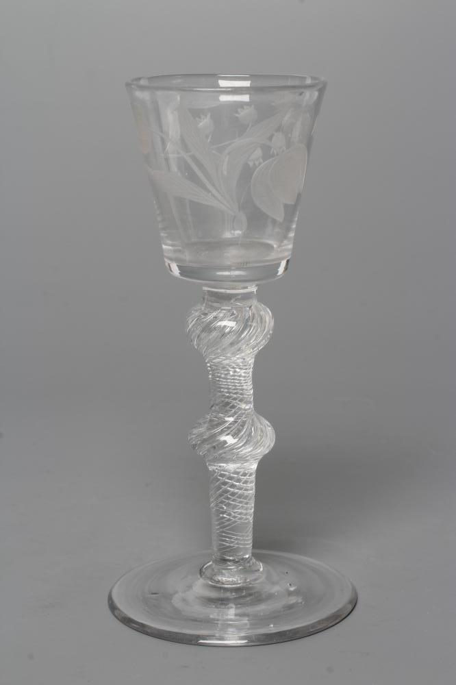 A JACOBITE WINE GLASS Image