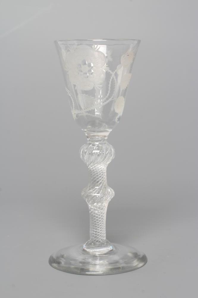 A JACOBITE WINE GLASS Image