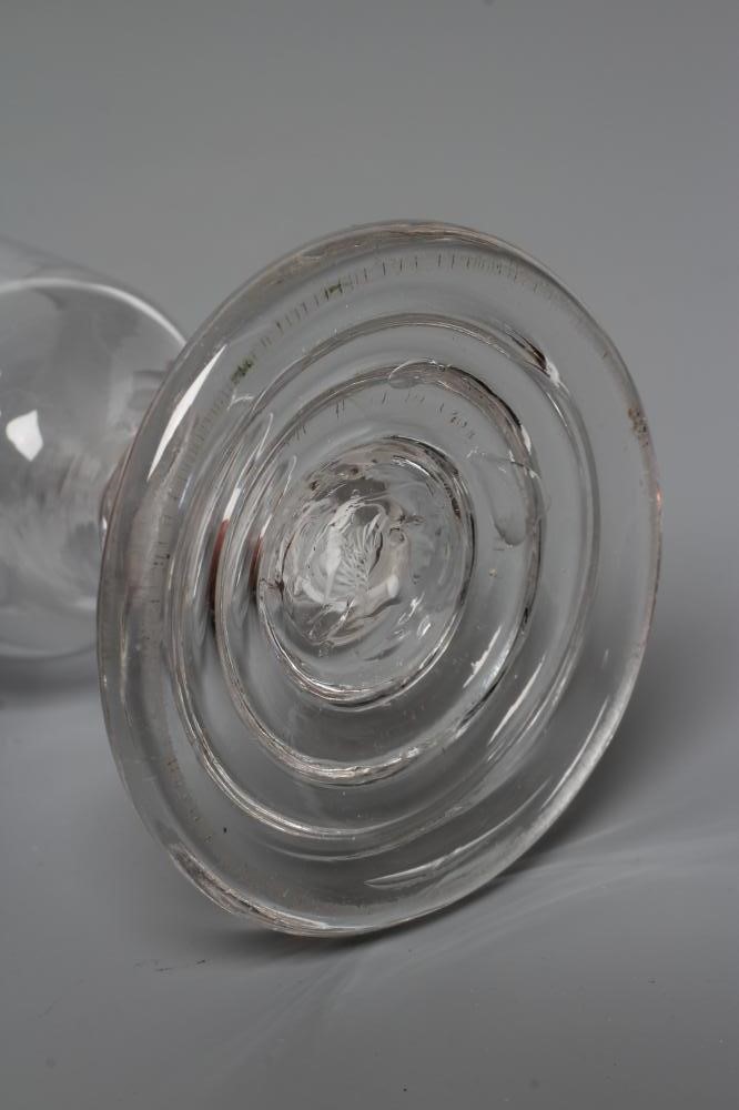 A FIRING GLASS, mid 18th century, the ogee bowl on a short double series opaque twist stem and Image