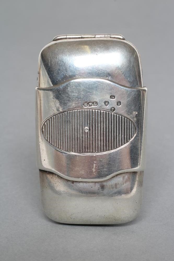 A VICTORIAN SILVER PATENT CIGARETTE/VESTA CASE Image