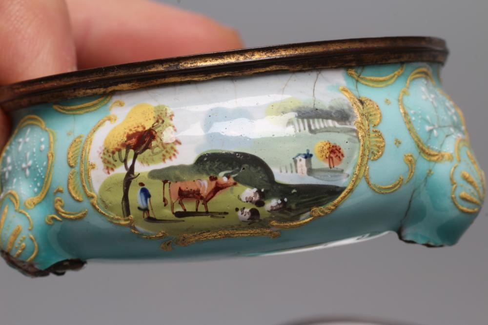 A PAIR OF ENGLISH ENAMEL CAULDRON SALTS Image