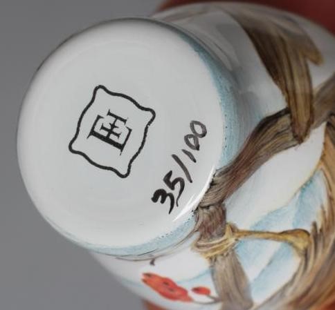 AN ELLIOT HALL ENAMEL VASE Image