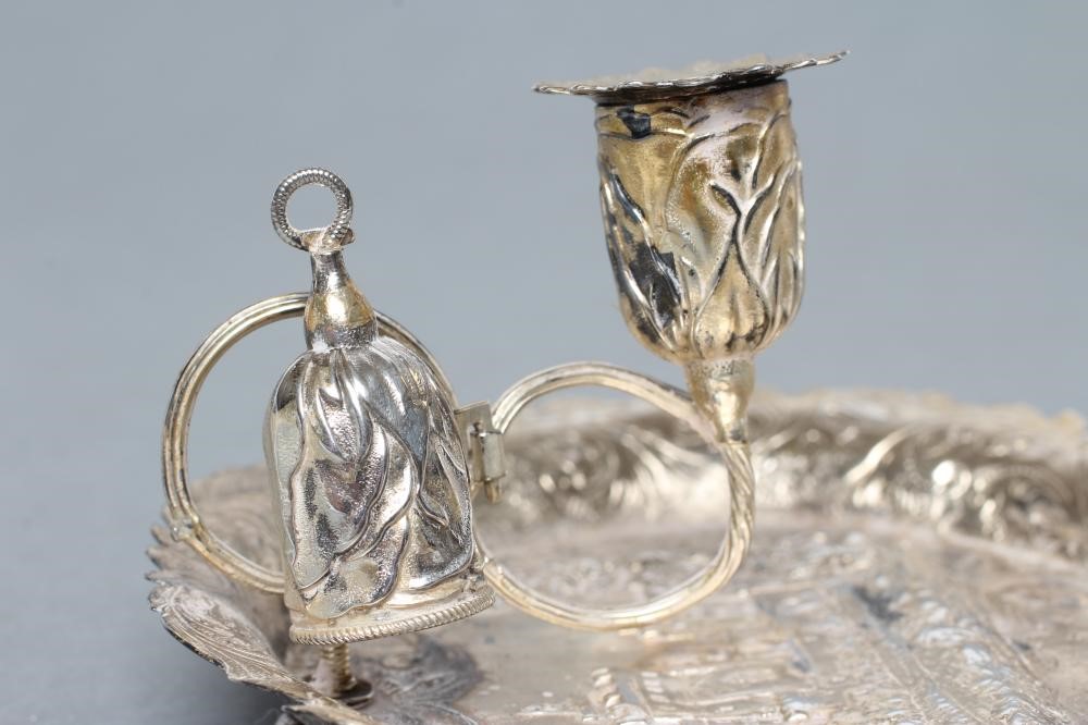 AN EARLY VICTORIAN SILVER "CASTLE TOP" CHAMBERSTICK Image