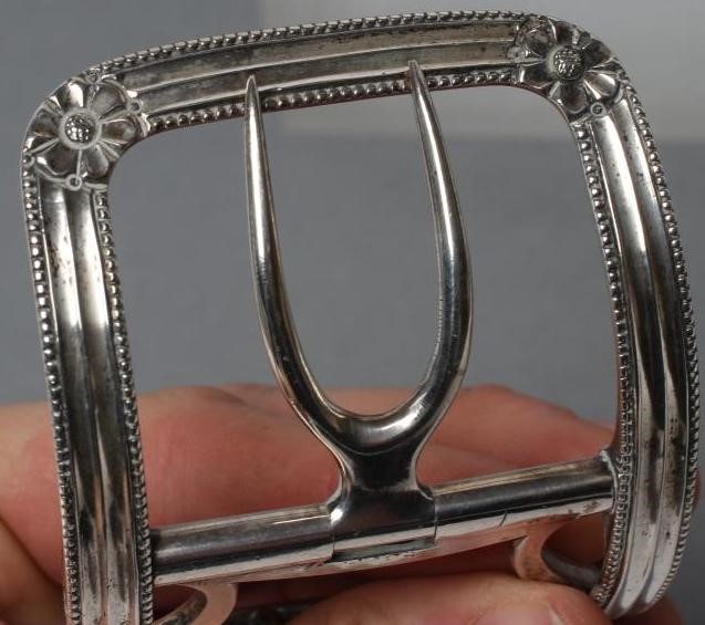 TWO PAIRS OF GEORGIAN GENTLEMAN'S SILVER SHOE BUCKLES Image
