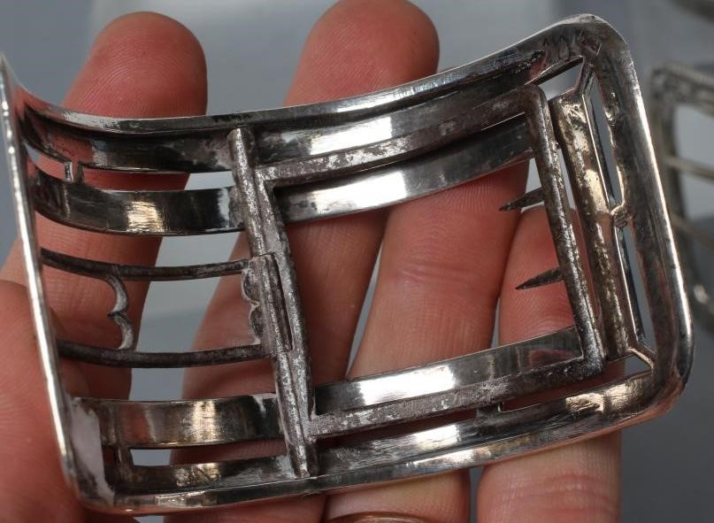 TWO PAIRS OF GEORGIAN GENTLEMAN'S SILVER SHOE BUCKLES Image