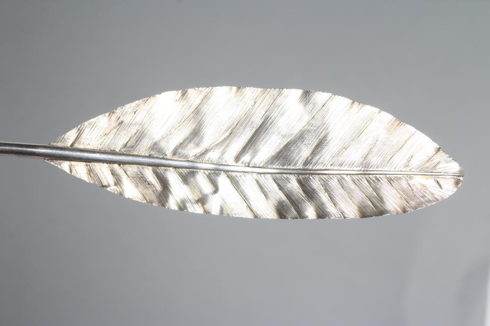 A GEORGE III SILVER DIP PEN, maker John Jago, London 1805, in the form of a feathered quill, 8" Image