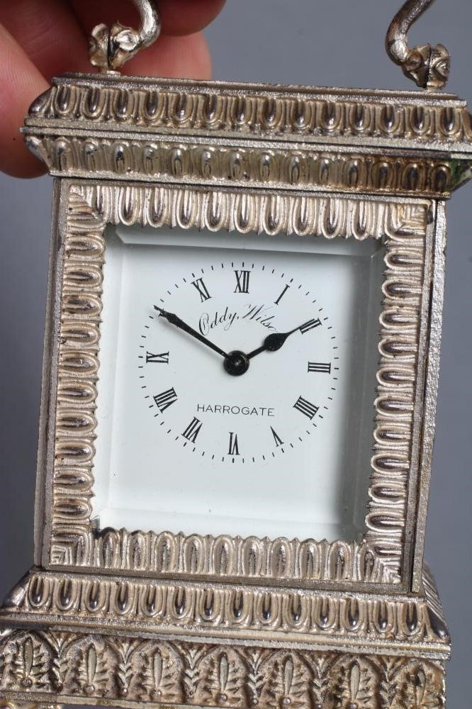 A MODERN SILVER CARRIAGE CLOCK Image