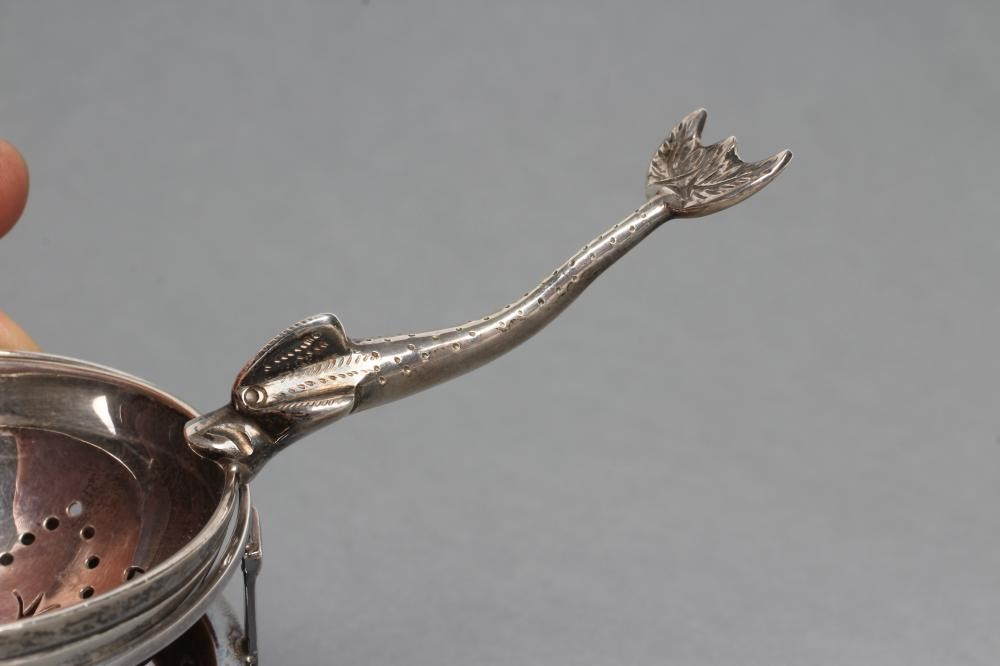 A SCOTTISH SILVER TEA STRAINER Image