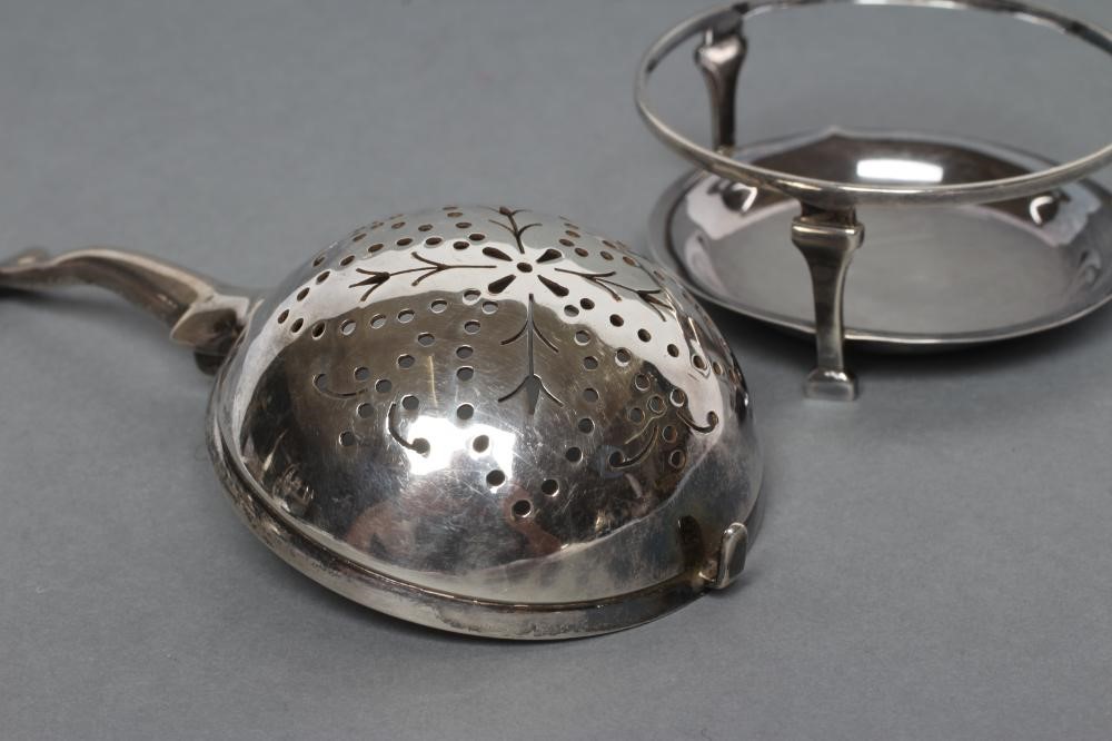 A SCOTTISH SILVER TEA STRAINER Image