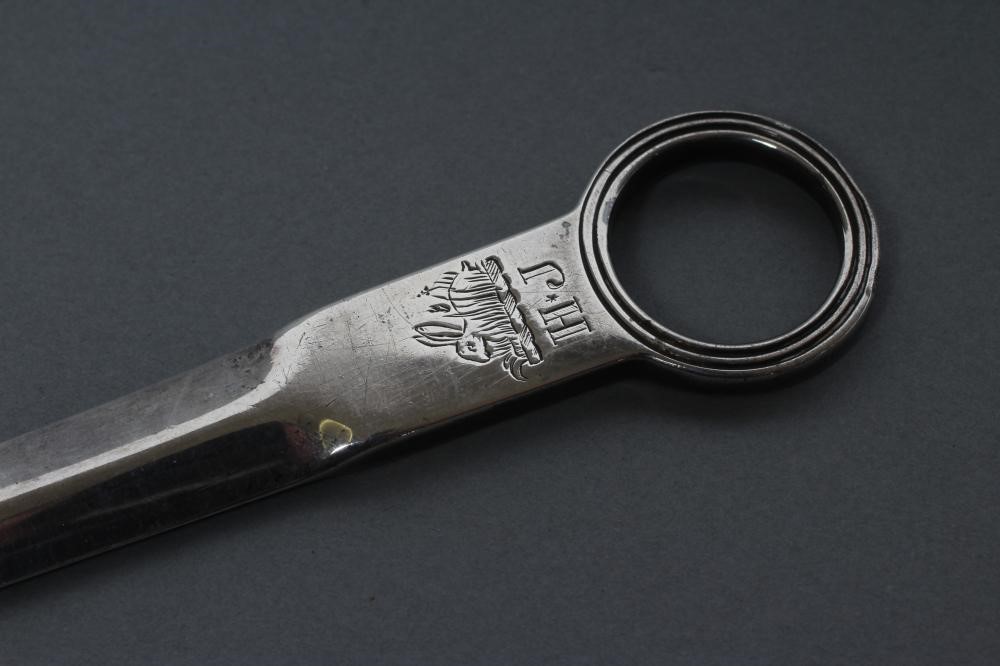 A LATE GEORGE III SILVER MEAT SKEWER, maker Eley & Fearn, London 1806, with reeded loop handle, Image