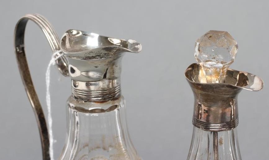 A LATE GEORGE III SILVER MOUNTED GLASS MUSTARD Image