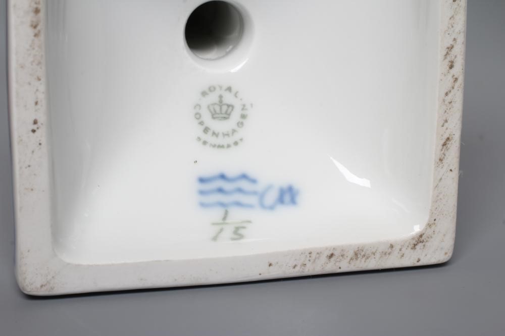 A PAIR OF ROYAL COPENHAGEN PORCELAIN CANDLESTICKS Image