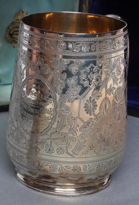 A LATE VICTORIAN SILVER CHRISTENING MUG Image