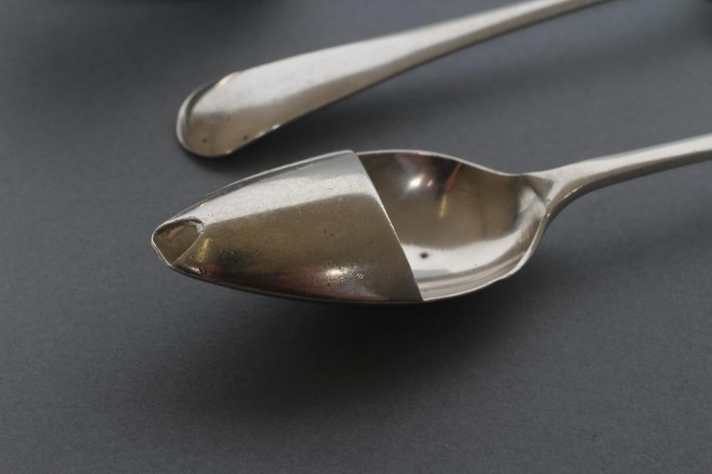 A COMPOSITE PAIR OF SILVER MEDICINE SPOONS Image