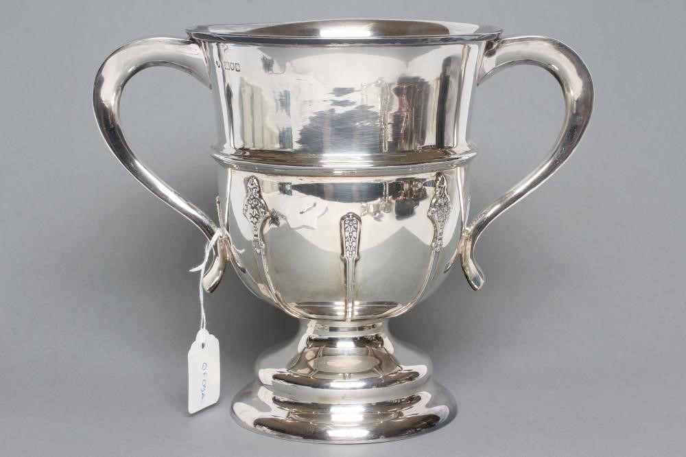 AN ARTS AND CRAFTS SILVER TWO HANDLED TROPHY Image