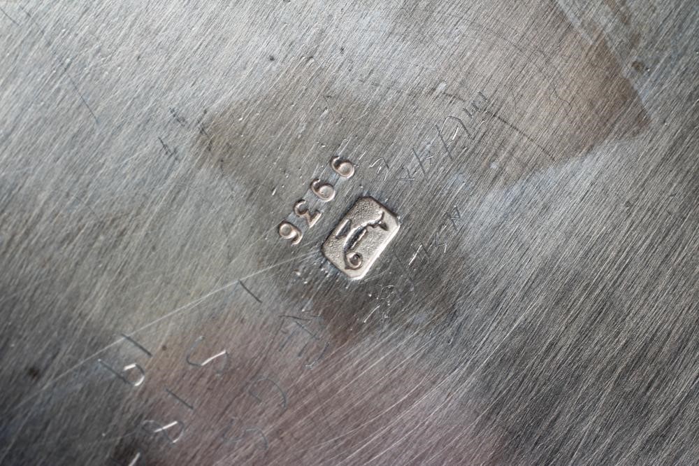 A SILVER PINT MUG, maker Roberts & Belk, Sheffield 1961, of girdled tapering cylindrical form with C Image