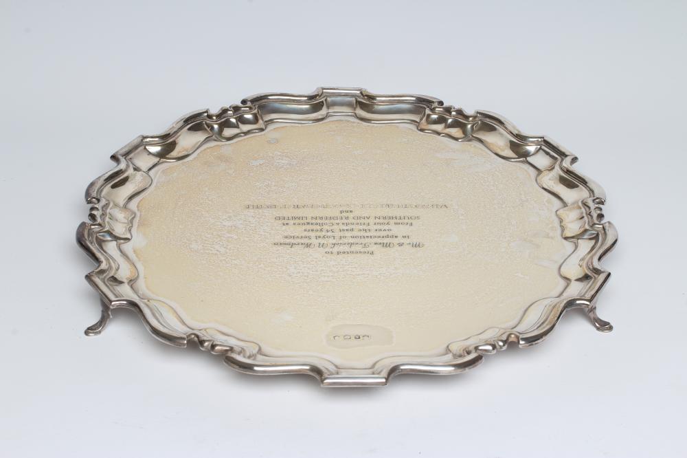A LARGE SILVER SALVER Image